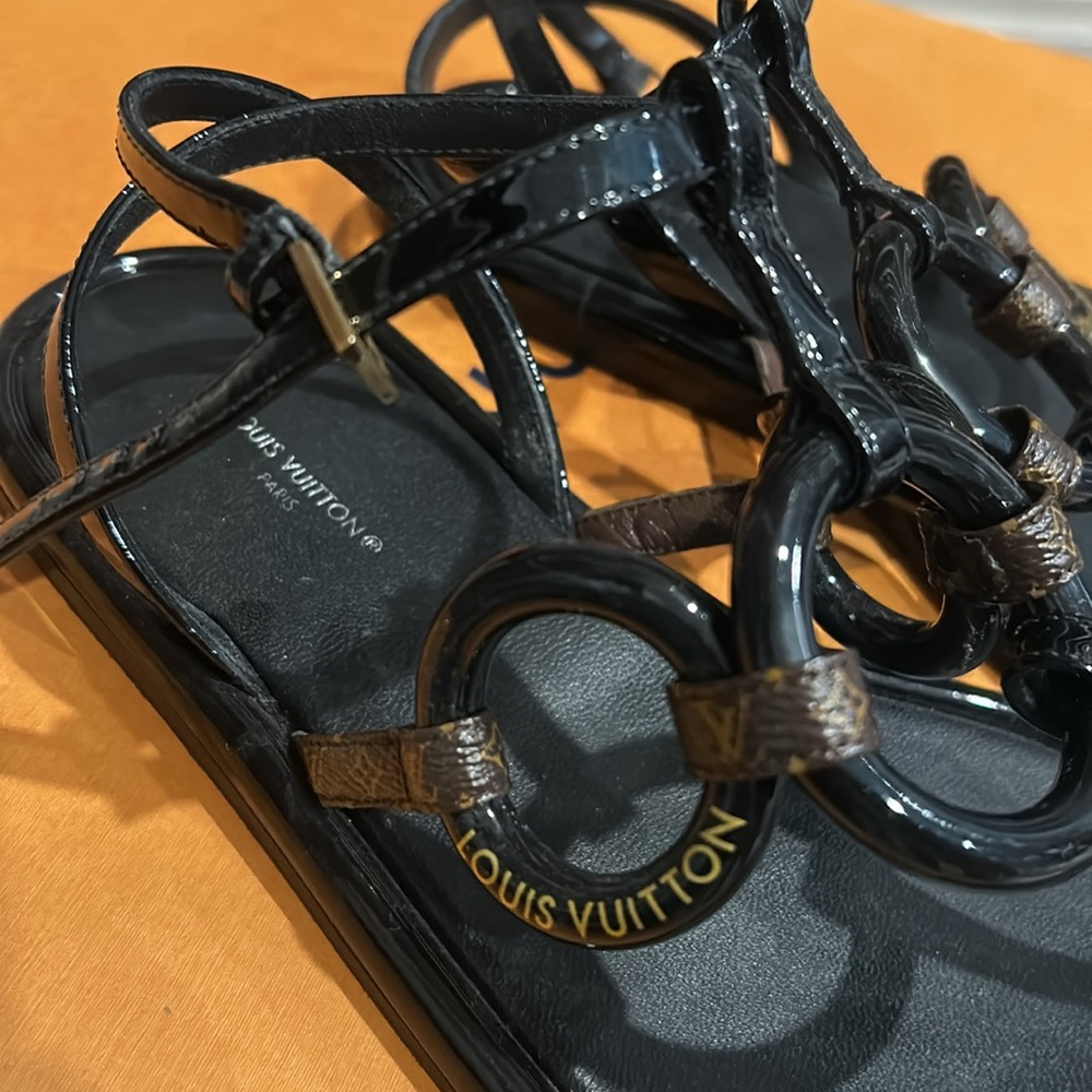 Louis Vuitton black flat sandal - Picture 5 of 6